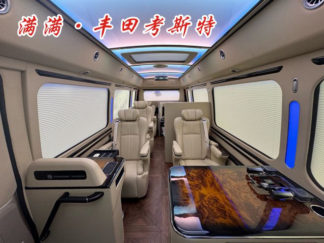 丰田考斯特后舱4张航空椅单人床豪华商务车(图3)